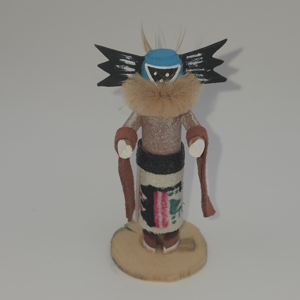 Vintage Native American Crow Mother Kachina Doll 4" By R. Grey
